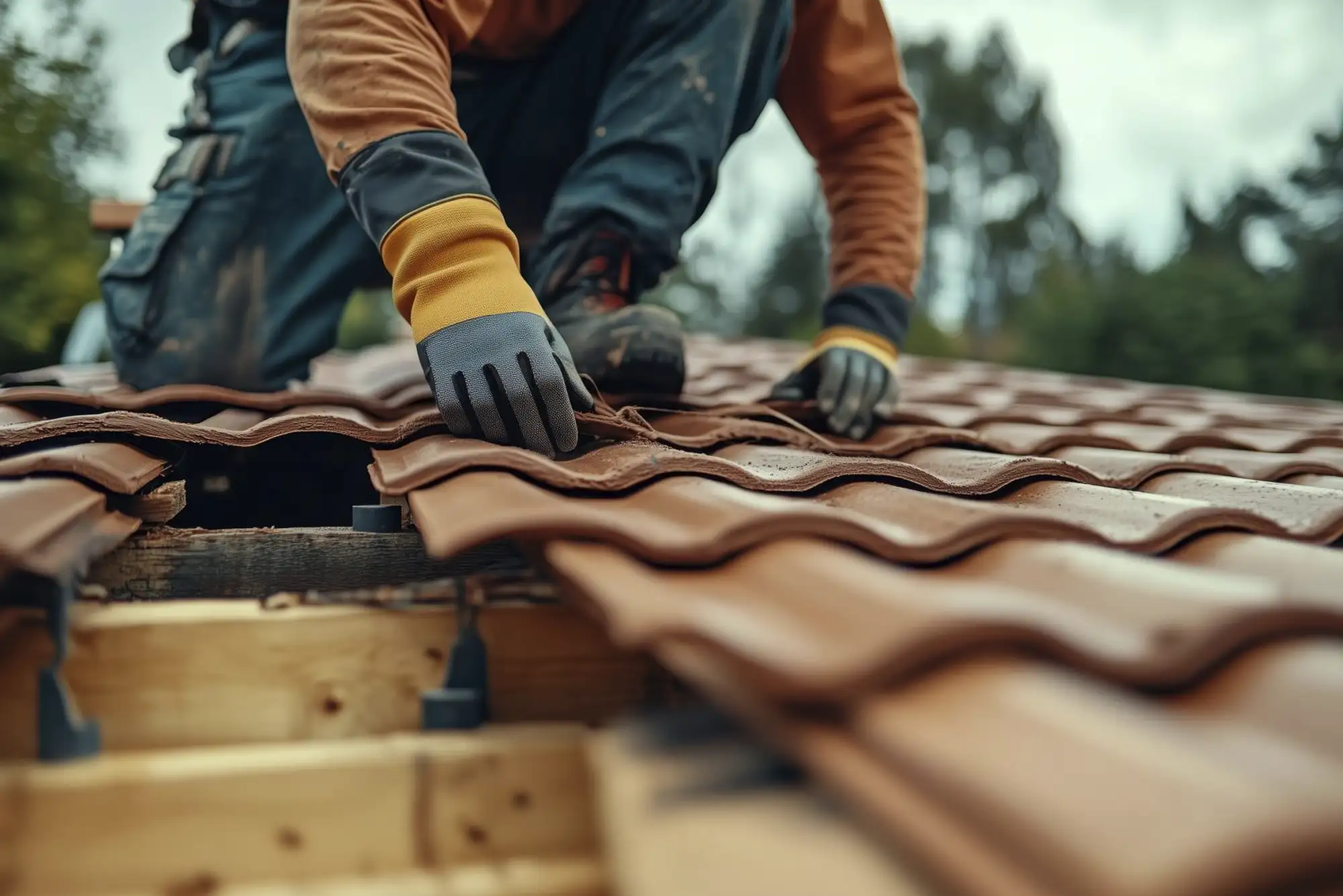 Remplacement de tuiles endommagées sur toiture